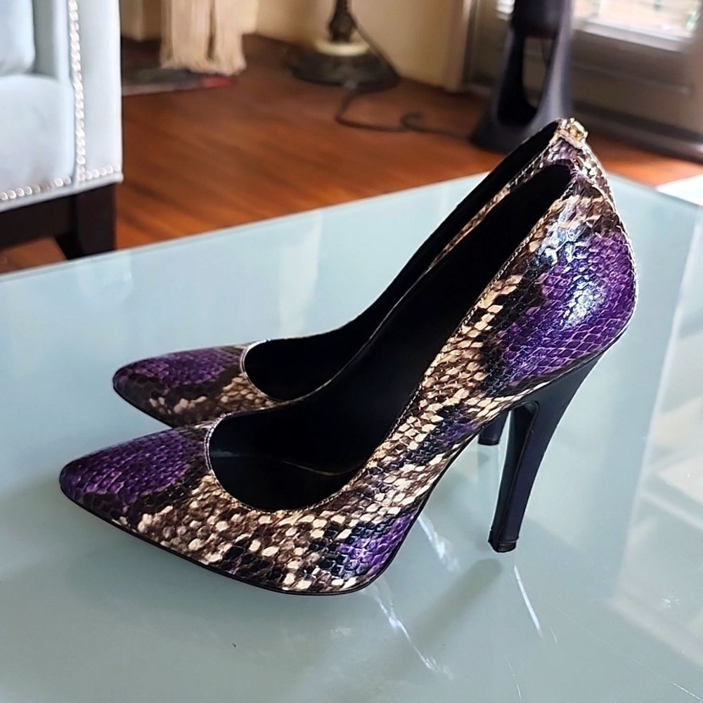 Robert Cavalli Just Cavalli Reptile Embossed Y2K Retro Heels Size 38 - Picture 3 of 11